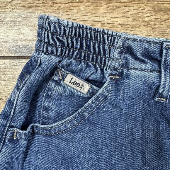 Lee Elastic Side Denim Jeans Woman's 8P Blue Mid Rise Relaxed Fit - Picture 6 of 15